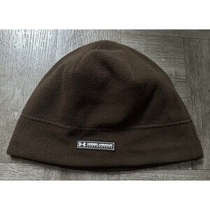 Under Armour Toddler Fleece Beanie Winter Hat Brown Polyester/Spandex Logo Baby